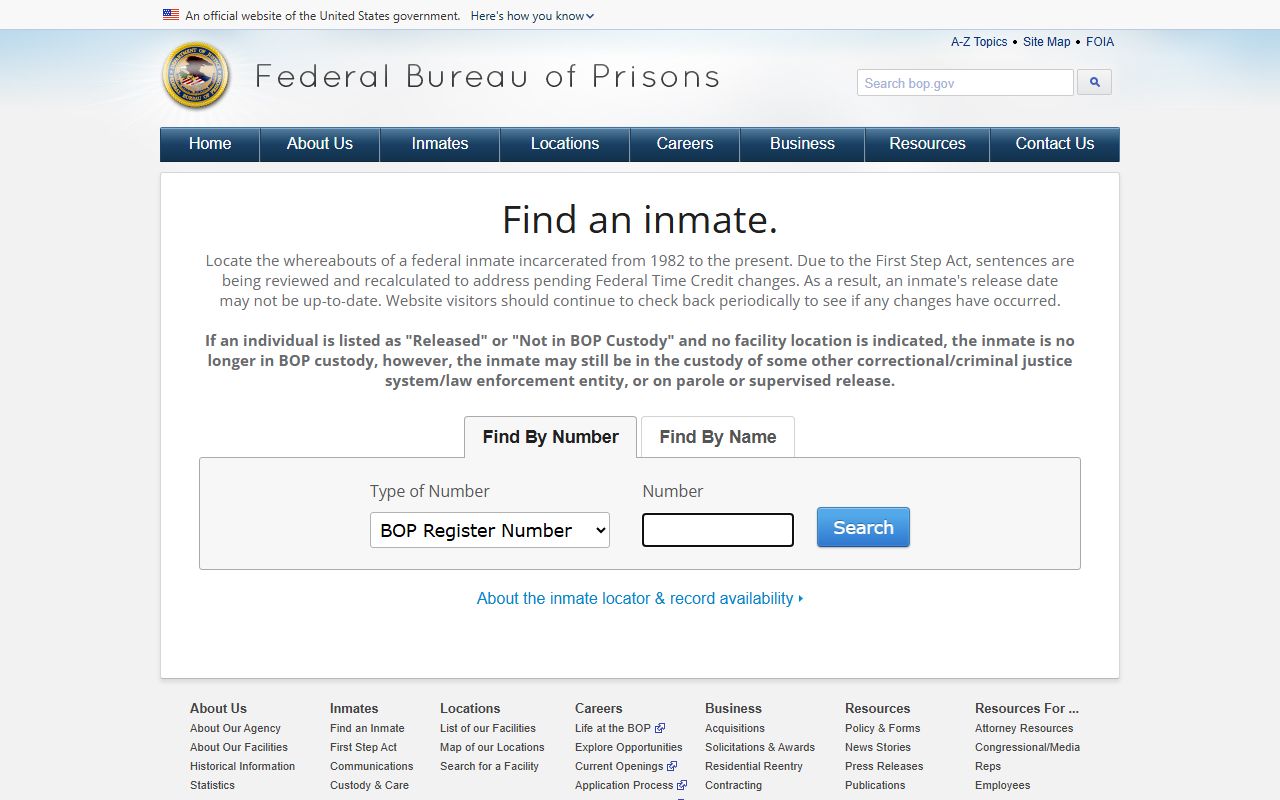 Webster County warrant records federal inmate locator fallback